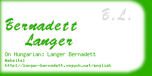 bernadett langer business card